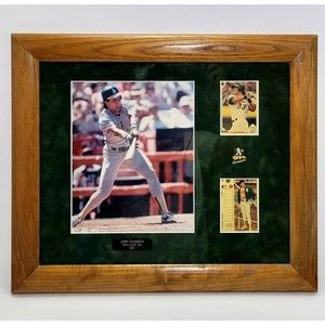 JOSE CONSECO 1991 Framed Photo MLB Cards & Pin Oakland A'S w Engraved Name Plate